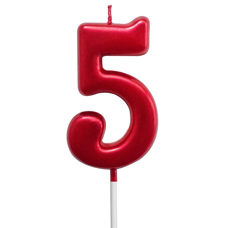 XNOVA Red Birthday Candles 5 Candle 5th Five Years Cake Bady Roman Numberal Cool Number Candle No 50 51 52 53 54 55 56 57 58 59 - Image 1